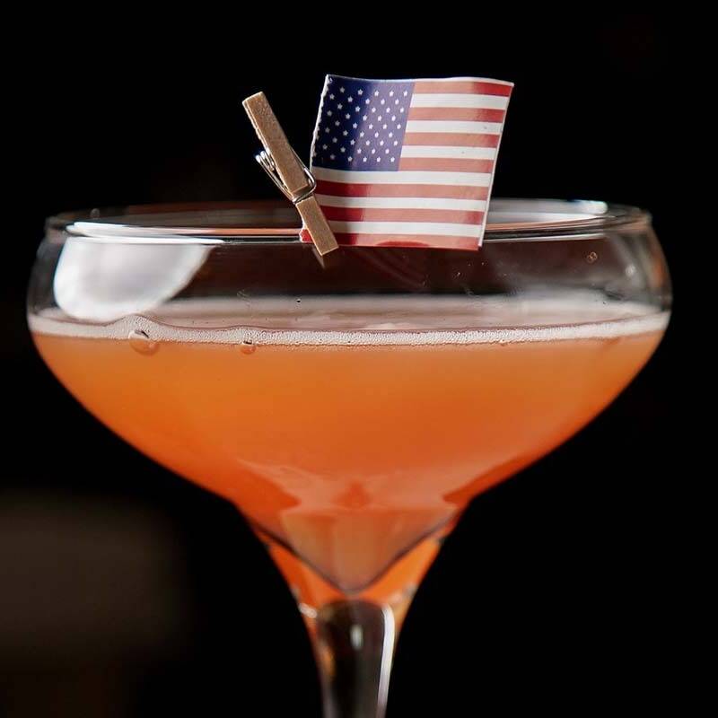 Americana cocktail with american flag